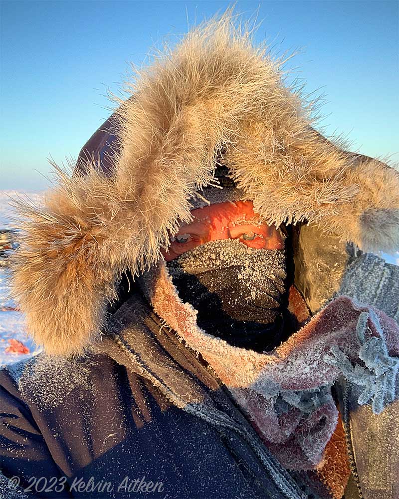 Portrait of man in extreme cold