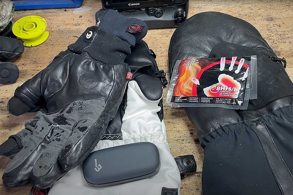Screenshot of video dealing with gloves for extreme cold