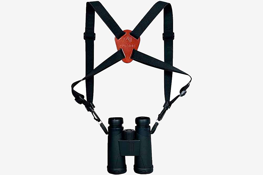 binoculars on a harness