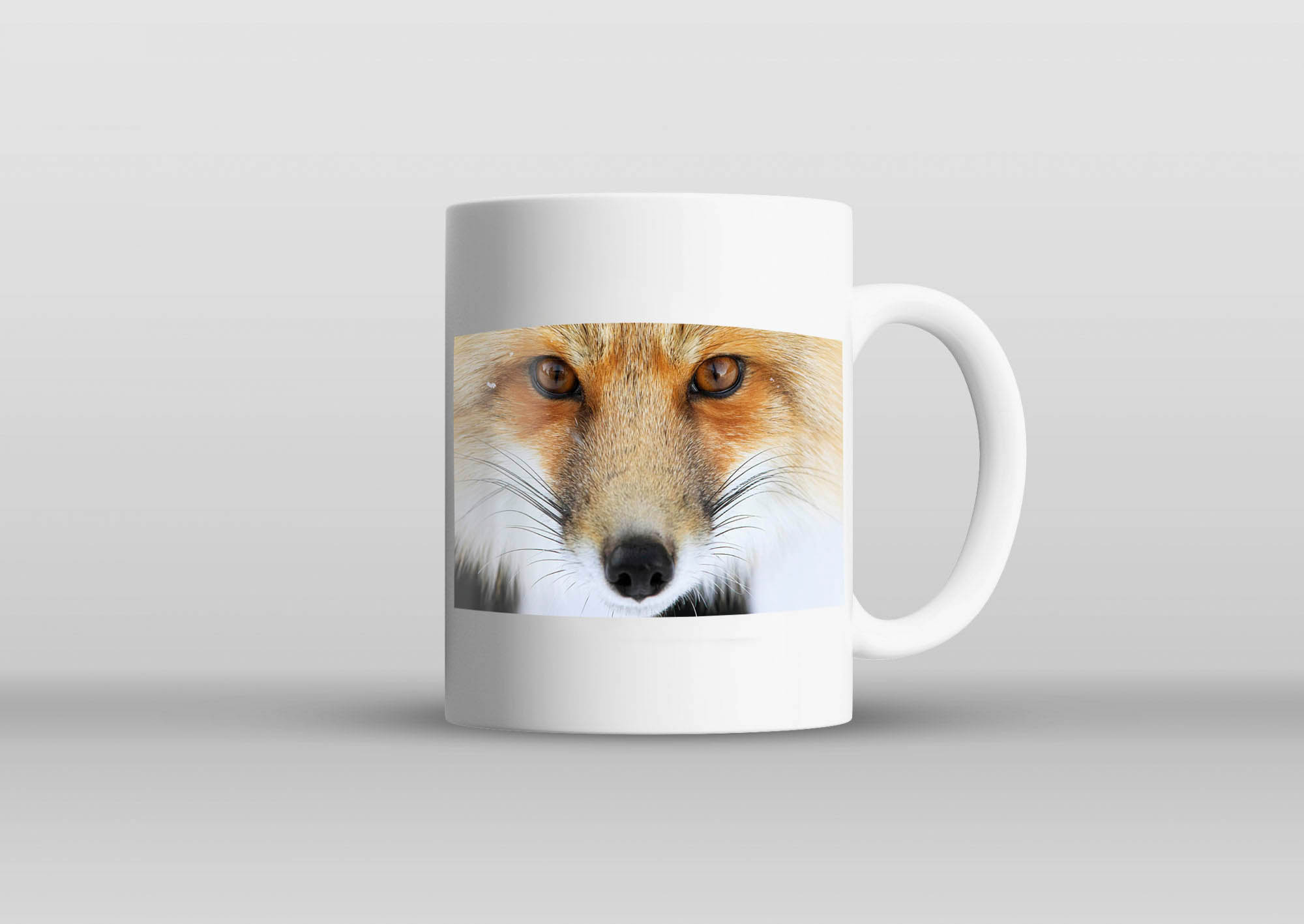 Mug with fox portait photo.